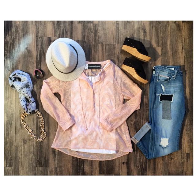 Sweep those winter blues under the rug + Spring up your wardrobe with this rose colored blouse!