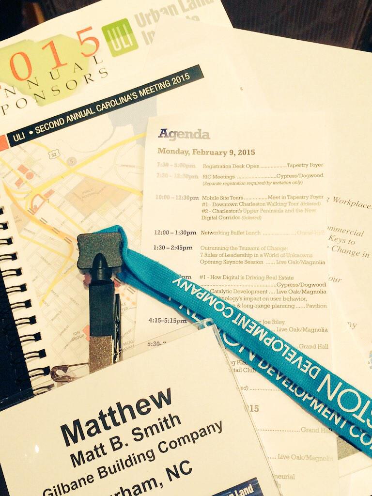 GilbaneNC's tweet photo. @GilbaneNC: Enjoying a strong program at the @UrbanLandInst Conference in Charleston! #ulicarolinas http://t.co/NspP3VWKjx