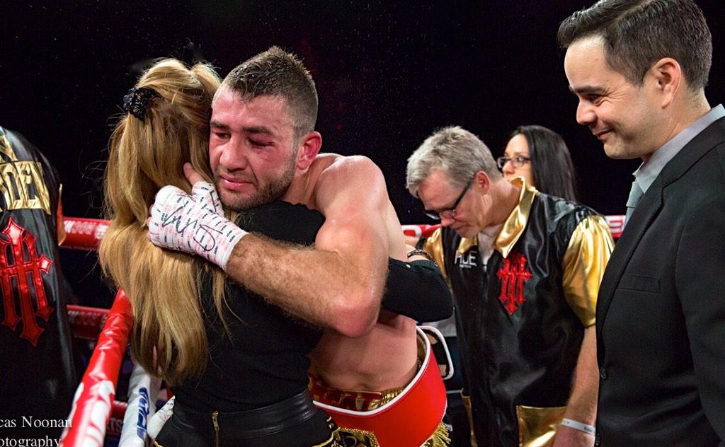 Check6WWInc's tweet photo. Manager @boxingmama1 & @TheHeat001 celebrate after Chris's IBF International Title victory. #TheHeat #Check6MMTM http://t.co/k21jFoLkG2