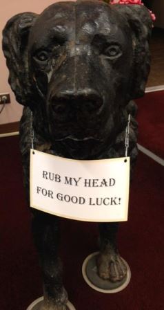 MagaleLibrary's tweet photo. What should we name Magale's iron dog statue? Beauregard? Buck (from Jack London's "Call of the Wild")? Gent? Lucky? http://t.co/Tmu68xpcyz