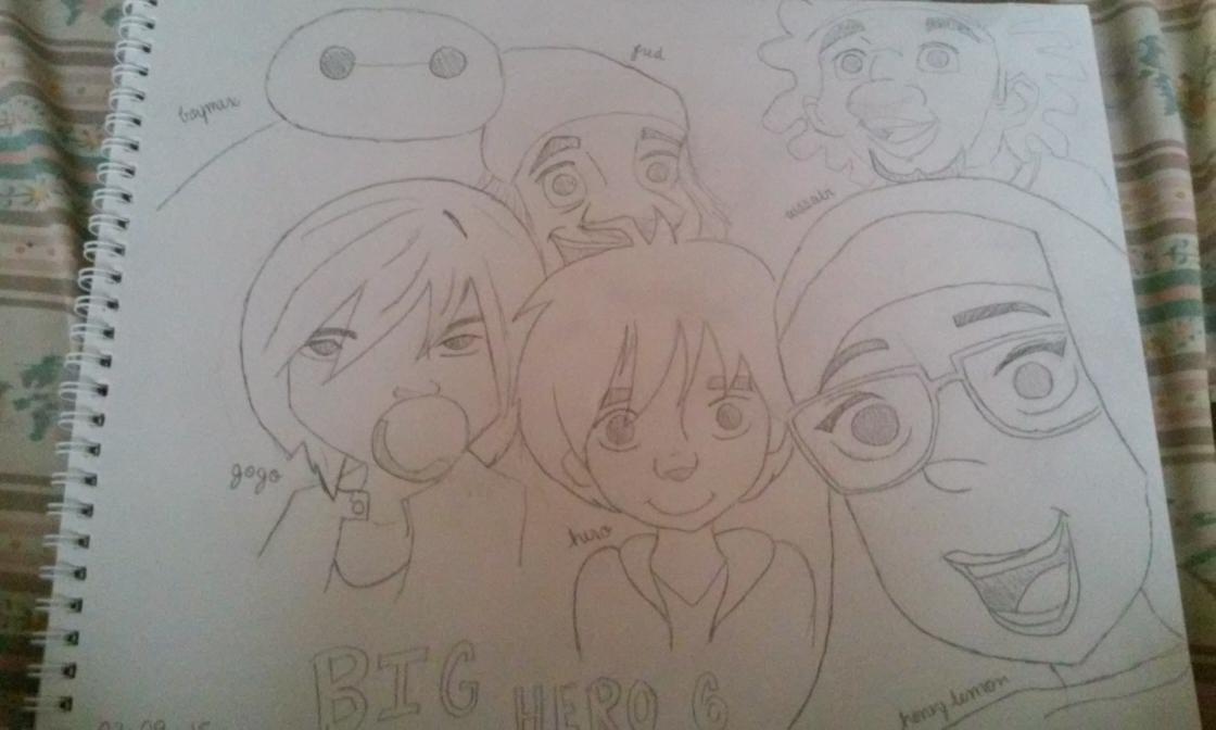 "Check it out guys, my writer drew Hiro and his friends!"