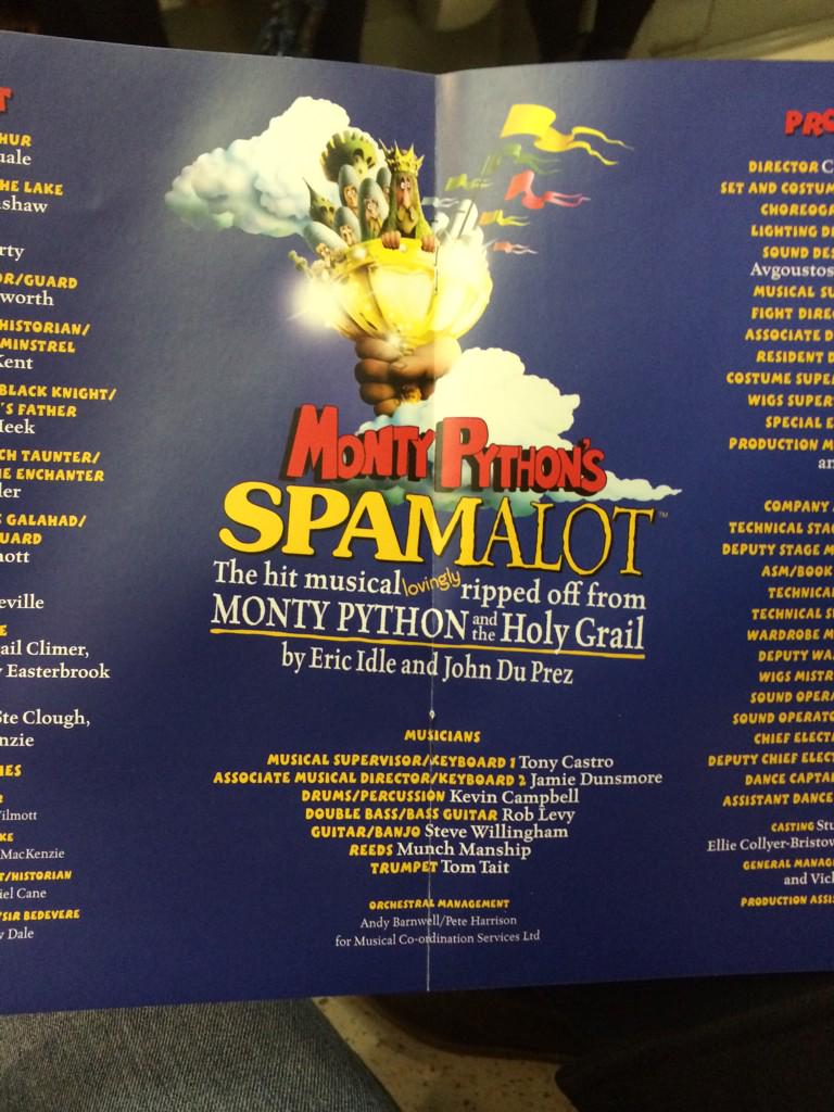 Spamalot are in Oxford for a week. Come and see the show. #spamalot #trumpet