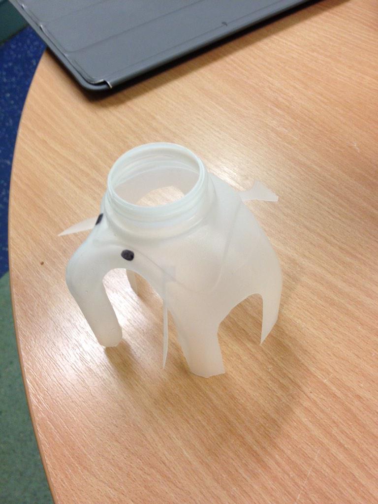 Yololivia's tweet photo. So hello to the new addition to the flat, Keri Hilson the milk carton elephant http://t.co/ed1chdoWce