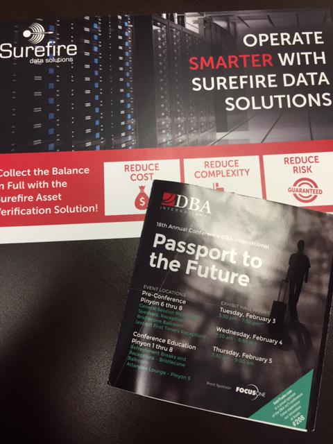 SurefireData's tweet photo. We had a great time at #DBA2015! Special thanks to @DBA_AnnualConf and @AriaLV for an amazing stay. http://t.co/Hm77j8mLgs