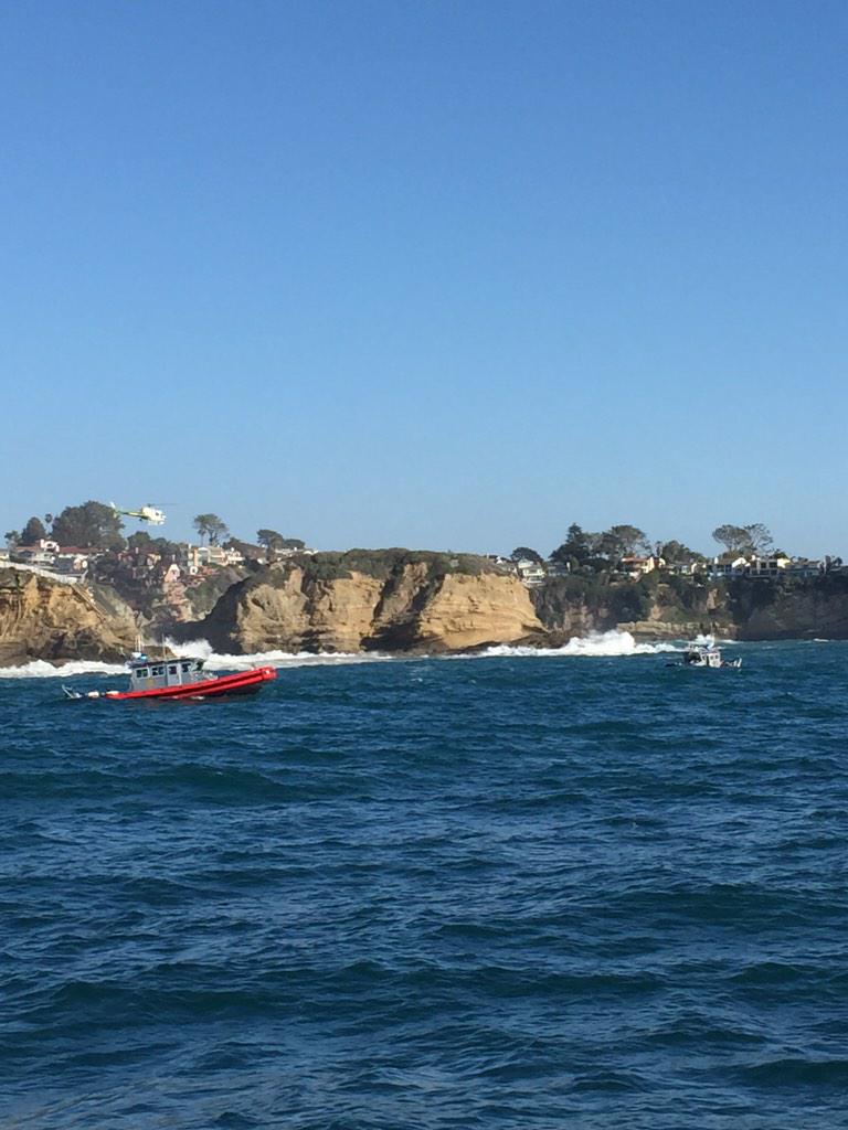 OCSheriff's tweet photo. #OCSDPIO: Laguna Beach swimmer search UPDATE - Harbor patrol &amp; "Duke" assisting w/ search for missing 18 yr old http://t.co/XfJn0QKqwe