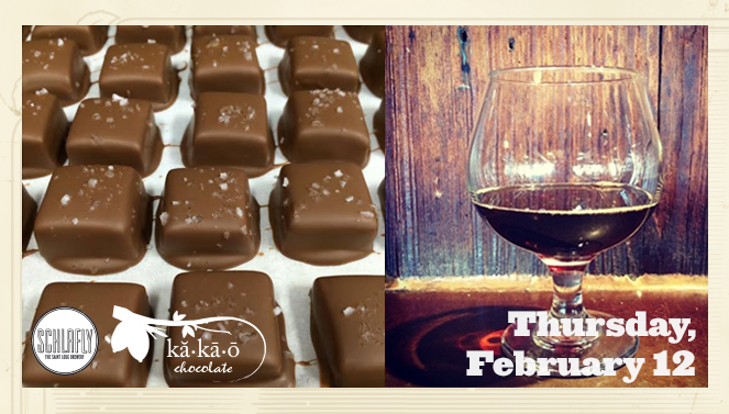Schlafly's tweet photo. Smoked porter &amp; dark chocolate caramels w/ sea salt - Just 1 of the pairings you get for $20! http://t.co/OEGF3hDMP2 http://t.co/dyhZQC6Ieg