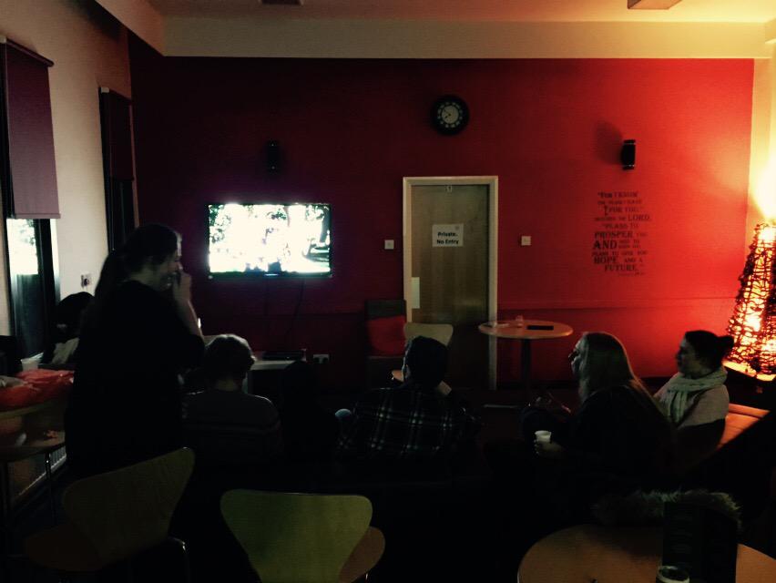 FairhurstCarl's tweet photo. Young Adults film night watching Gods Not Dead ! #HeReallyIsnt http://t.co/8hODdZeUke