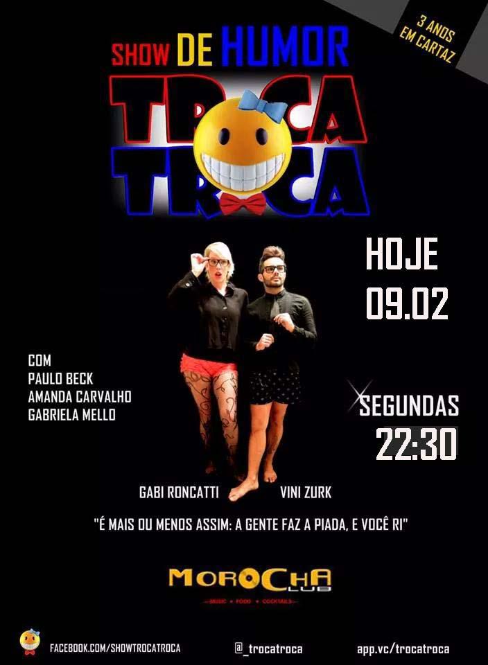 MorochaClub's tweet photo. hoje tem teatro comico TROCA- TROCA!!! logo depois temos banda de rock para animar a noite!!! http://t.co/hqoqajyDi6