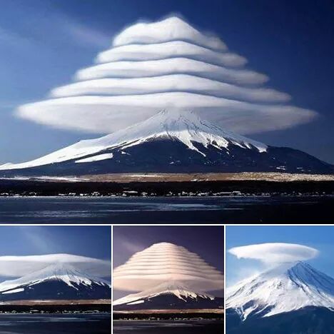 AltPerspectivez's tweet photo. Clouds over Mt Fuji http://t.co/OOrzjOzSJE