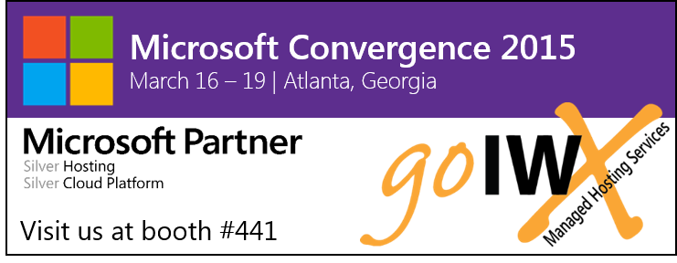 GoIWxHosting's tweet photo. Come visit us during Microsoft Convergence 2015, booth #441 http://t.co/s3odz7CoEP
