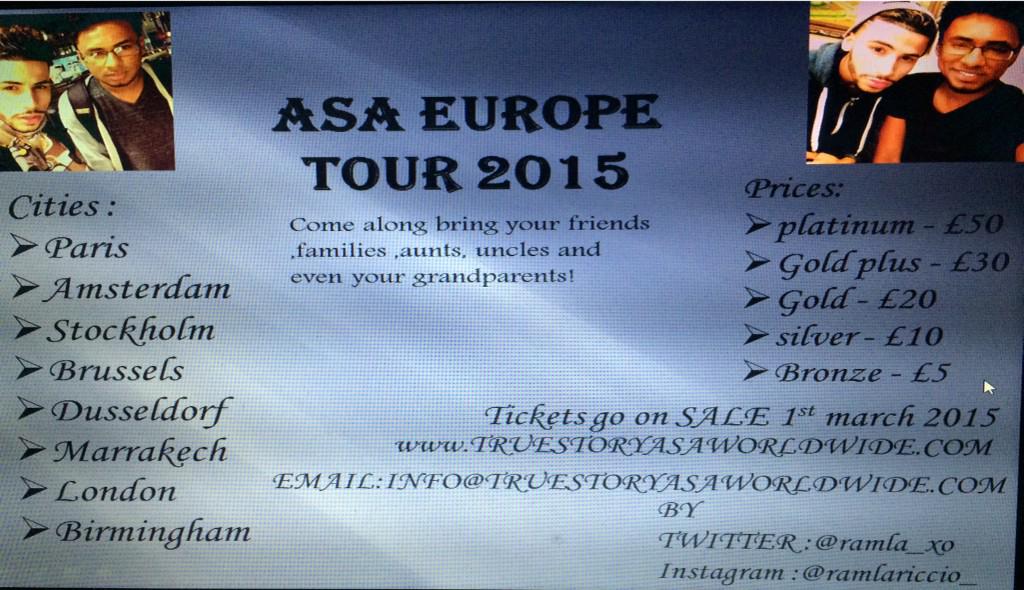 Ramla_xo's tweet photo. Tried my best not gonna give uppp๐๐๐๐๐@ASA_EuropeTour @naz_promotions #ASAEuropeTour2015 #ASAMayhem http://t.co/9eygyUBhMu