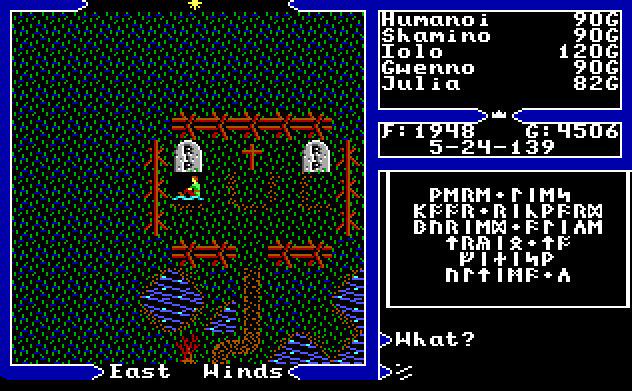 sloucherzine's tweet image. "Here lies poor Richard, buried alive trying to finish Ultima V" #DOSGaming #Retrogrames #Ultima