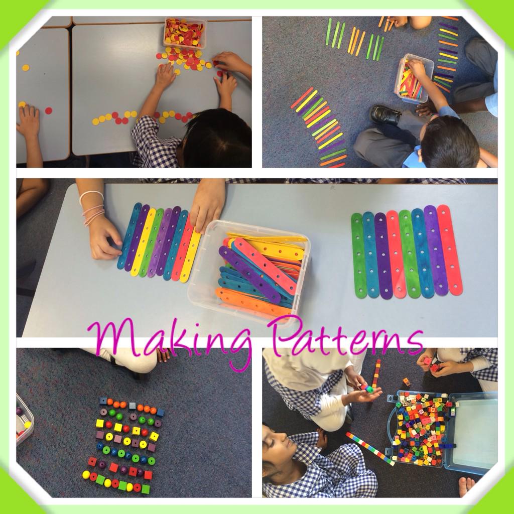 1R making 1,2,3,5 + #patterns using a range of #maths resources from our #ANPS well resourced #CMIT tubs!