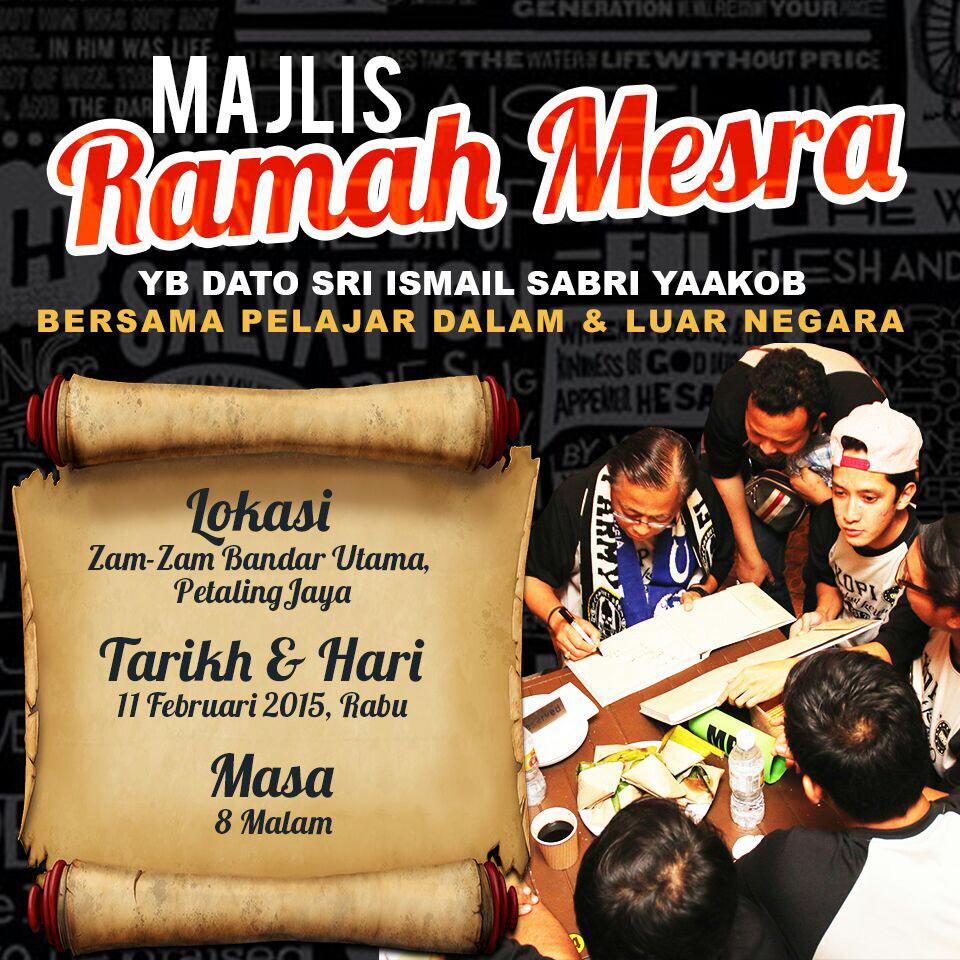 tun_aiman's tweet photo. jemput ramai2 datang, kita sembang2 santai dgn DS @Ismail_Sabri60 kenalilah kepimpinan beliau yg jiwa rakyat. #BPAM38 http://t.co/ivKCy5YC9h