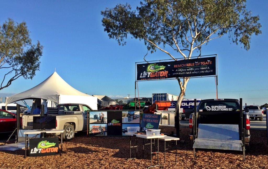 We are all set up at #WorldAgExpo. Come check us out at booth GS57 and enter to win a free #LiftGator! #WAE2015