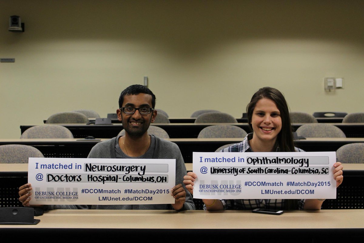 DCOMtweets's tweet photo. Congrats to Aswin for matching in Neurosurgery & Rebecca in Ophthalmology! #DCOMmatch #MatchDay2015 #DOMatchDay http://t.co/KNaE9or2xw