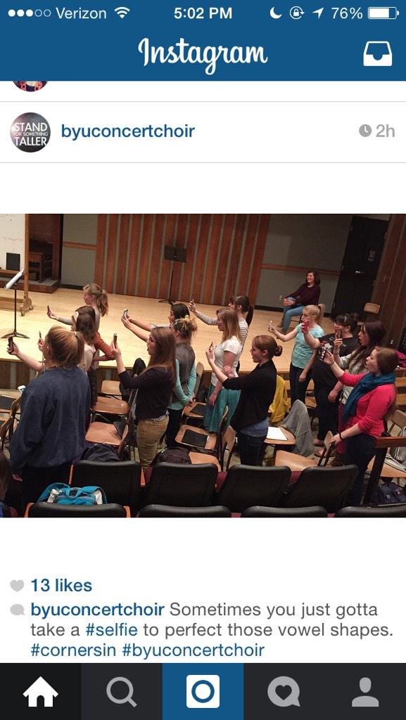 BYUConcertChoir's tweet photo. Great picture on our Instagram page today! Are you following @byuconcertchoir on Insta? http://t.co/HsOeSZxSWS