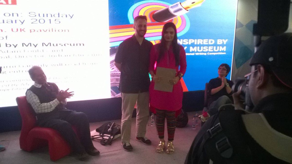 ManaswitaGhosh's tweet image. With Adam Foulds @ the book launch of 'Inspired by My Museum'. #BritishCouncil #Sampad
