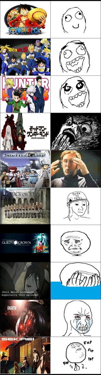 NotesFez's tweet image. Some of my favorite animes and my overall reactions
9gag.com/gag/aObbZYE?re…