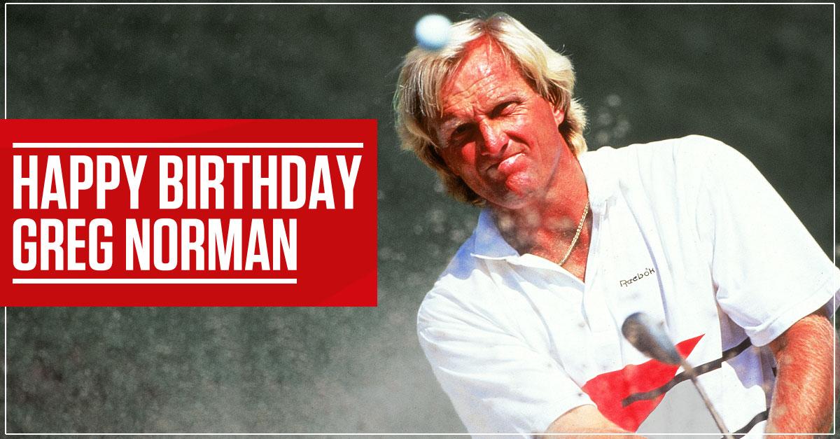 It\s a very happy 60th birthday to the Great White Shark, two-time Open champion Greg Norman! 