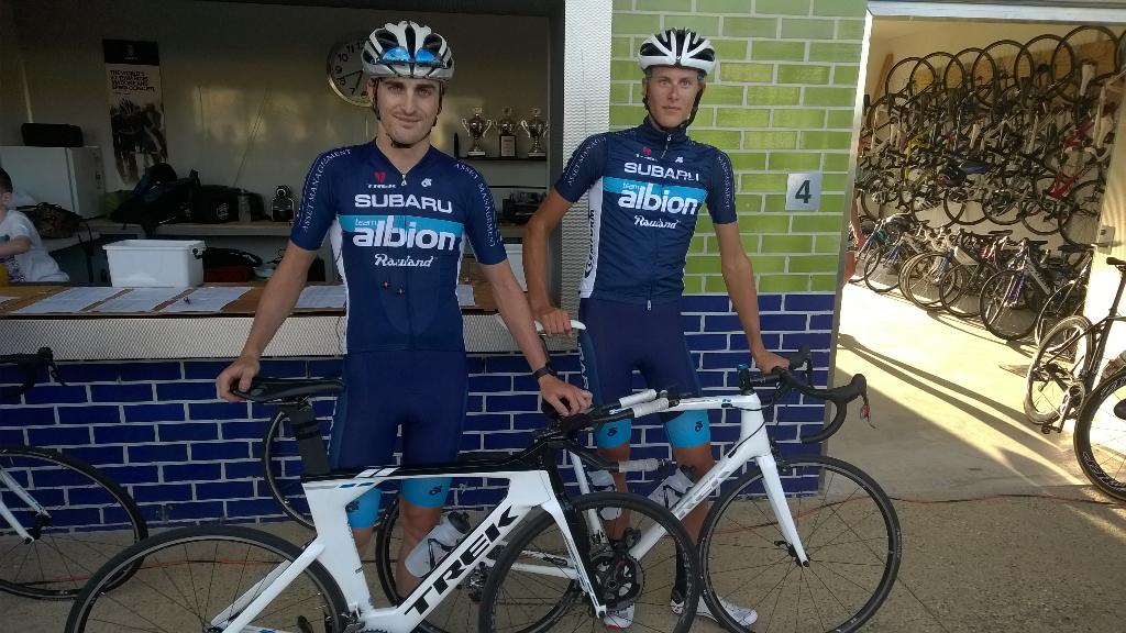 SubaruAlbion's tweet photo. The guys love their bikes and kit @TrekBikesAust @champsys @SRAMaustralia @Bontrager @DarcyEllerm @richardlawson_ http://t.co/FOAk0kytgv