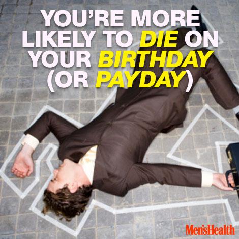 MensHealthMag's tweet photo. Why you're more likely to die on your birthday (or payday): http://t.co/zogvwgzNcd http://t.co/hYKtGm0L8q