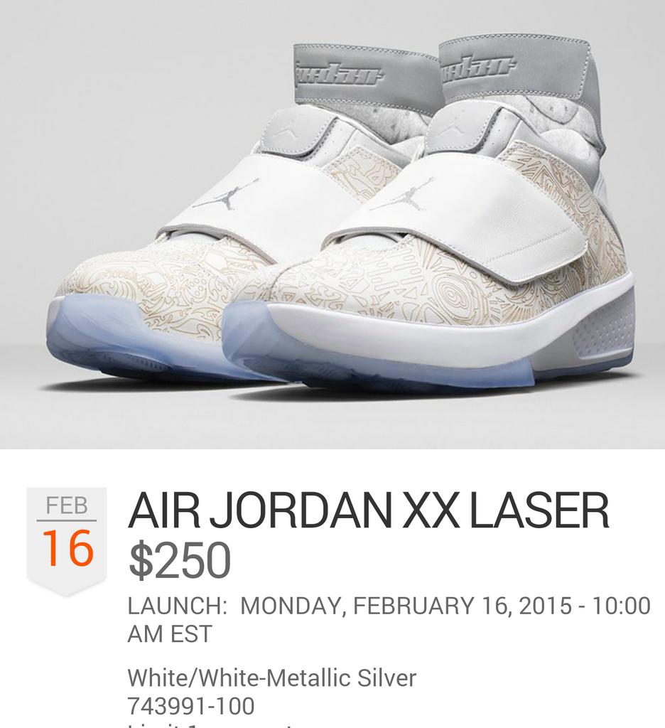 ANT_NYC1's tweet photo. Laser 20 is up on NDC.
Retail is $250.
Gonna be an expensive weekend.
#Jordan20 #Laser #ASW15 http://t.co/pb68Mu2YK8
