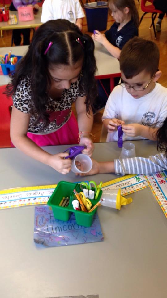 #ThisWeekAtBrentano Kindergartners learning motion through balloon races and marshmallow launchers!