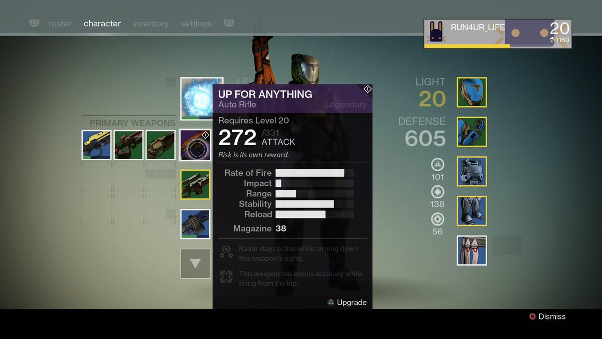 Running_84's tweet image. Coolest gun I own so far.  #GettingBackIntoIt #Destiny #PS4share