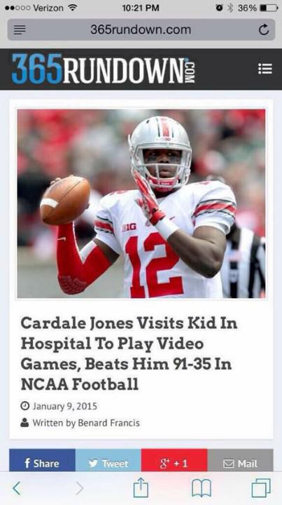 nochillsport's tweet photo. Cardale Jones has no chill 😂😂 http://t.co/Wkl91yxfPU