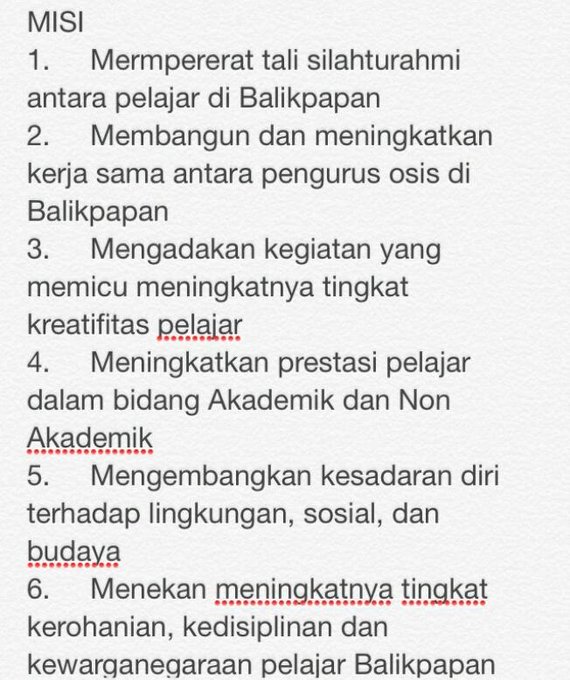 Visi Misi Calon Ketua Osis
