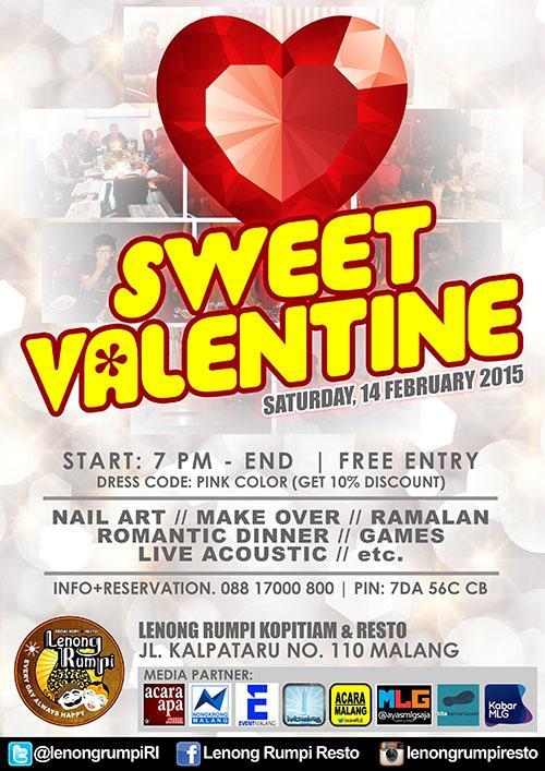 KabarMLG's tweet photo. #KMevent • Sweet Valentine | Alasan kenapa kamu gak boleh sendiri di #ValentineDay | 7PM-end | at @lenongrumpiRI | http://t.co/ppsxhD0QDa