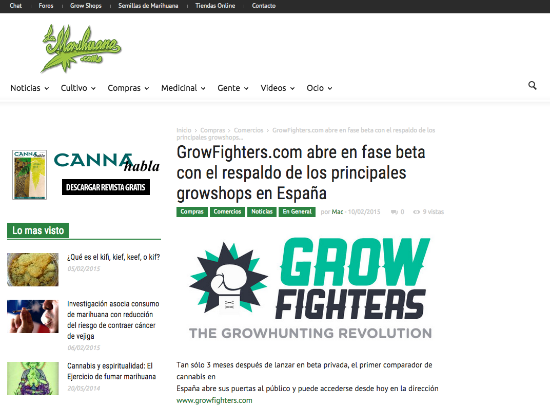 Growfighters's tweet photo. Aquí tenéis el post que nos han publicado en la @lamarihuana. Gracias a Mac. #Cannabis http://t.co/7DOP7SNU2l http://t.co/KAeOp8ytkB