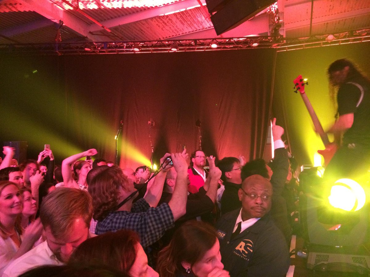 charlieisaacs's tweet image. Can you find Marc @Benioff in the @metallica Mosh Pit? :) Awesome @salesforce party