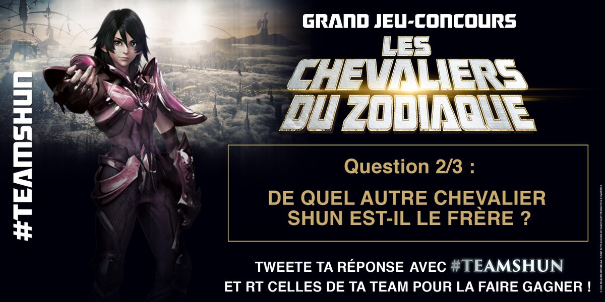 VolumLeMedia's tweet photo. Une nouvelle question sur le chevalier Shun ! N'oublie pas d'utiliser #TeamShun dans tes réponses ;) http://t.co/KB0gtjjHBv