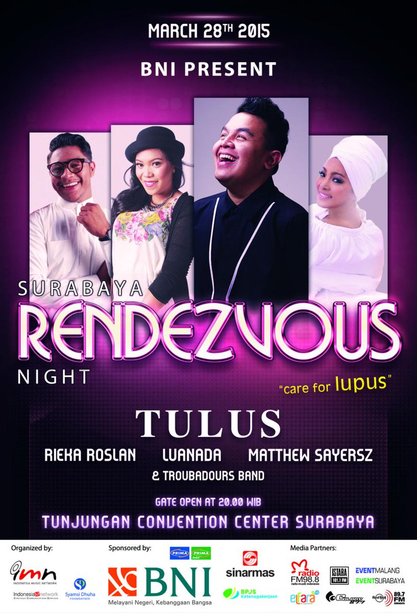 Rendezvous Night w/ Tulus, Rieka Roslan, Luanada, Matthew S | 28 Mar'15 | Tiket: 0812 1788 6954 / Pin: 2833C8D4