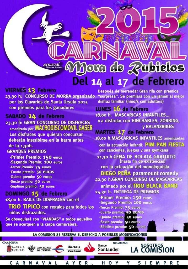 GudarJavalambre's tweet photo. #Carnavales2015 en #MoradeRubielos,
No te lo puedes perder!! #sienteteruel #tocalasestrellas http://t.co/U3Z3yV6M36