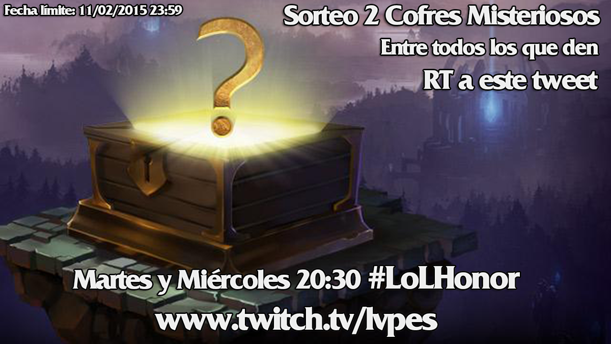 ulisesprieto's tweet photo. Hoy empieza #LoLHonor y os tengo un regalo. 
Sorteo 2 regalos misteriosos entre todos los que deis RT a este tweet http://t.co/pr0PGbHAyB