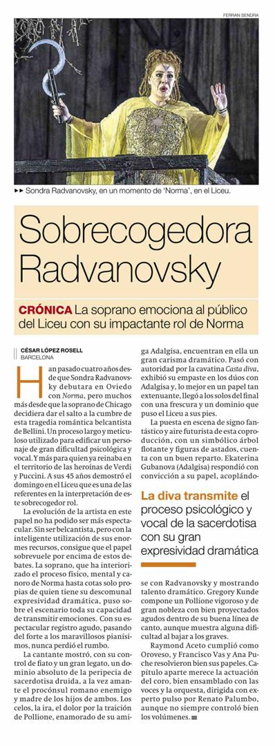 Liceu_cat's tweet image. "La evolución de #Radvanovsky en #Norma no ha podido ser más espectacular". Crítica de @elperiodico.