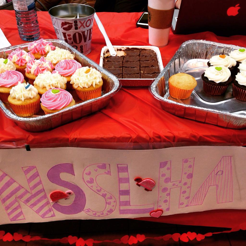 nsslha_hu's tweet photo. Stop by NSSLHA's table in the SC for their VDay bake sale! Enjoy delicious cupcakes and reese's peanut butter bars! http://t.co/snw9ndrhj0