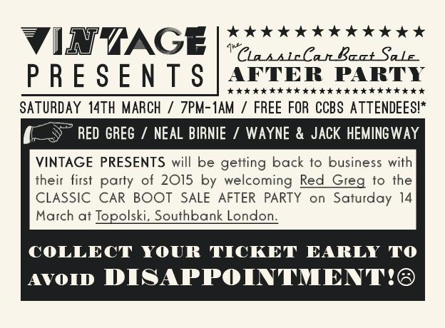 TheVintageFest's tweet photo. #VintagePresents @classiccarboot After Party #RedGreg http://t.co/QDPaUrnFLY