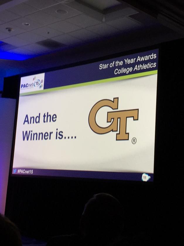 tickerpricing's tweet photo. Congrats @GTAthletics from your friends at Ticker #innovation #fanfriendlypricing #pacnet15 http://t.co/2s2UeWlmdj