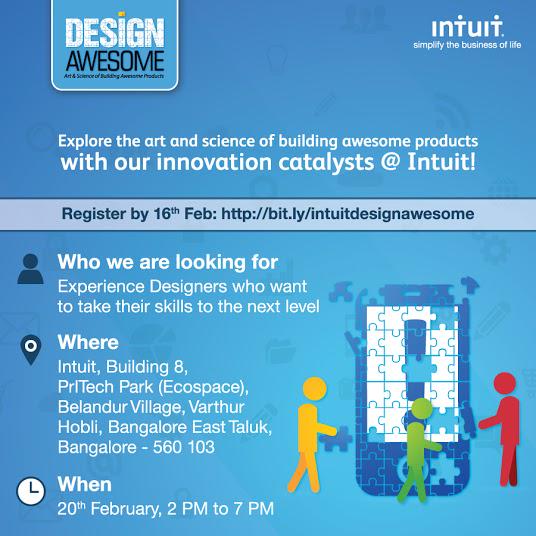 IntuitIN's tweet image. If #ExperienceDesign is your forte, come be a part of #DesignAwesome. Request an invite here: bit.ly/intuitdesignaw…