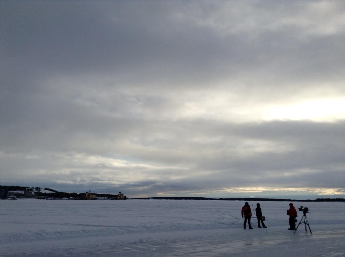 Final arctic filming nearly done stood in the frozen harbour with <a href="/jazzybassman/">Ricky G</a> <a href="/joe_crowley/">Joe Crowley</a> <a href="/ITOPF_Ltd/">ITOPF Films</a>