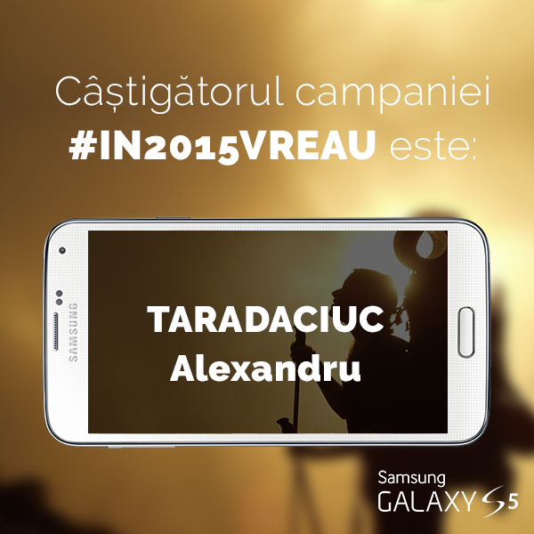 SamsungRomania's tweet photo. @AlexTaradaciuc a folosit #In2015Vreau și a câștigat. Nu uitați: #In2015Vreau devine #In2015Pot! http://t.co/hFQjDWtdWU