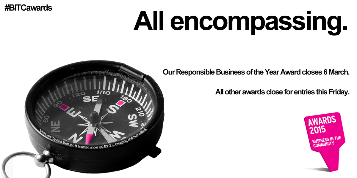 BITC's tweet photo. A little more time for Responsible Business of the Year.

All other #BITCawards close for entries this Fri! http://t.co/8t3otNYokf