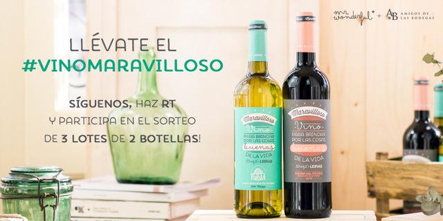 AmigosBodegas's tweet photo. Llévate 1 pack del #VinoMaravilloso de @mrwonderful_ y Amigos de las Bodegas ;) Participa hasta el 18/02/2015! http://t.co/6xSwGHEdfw