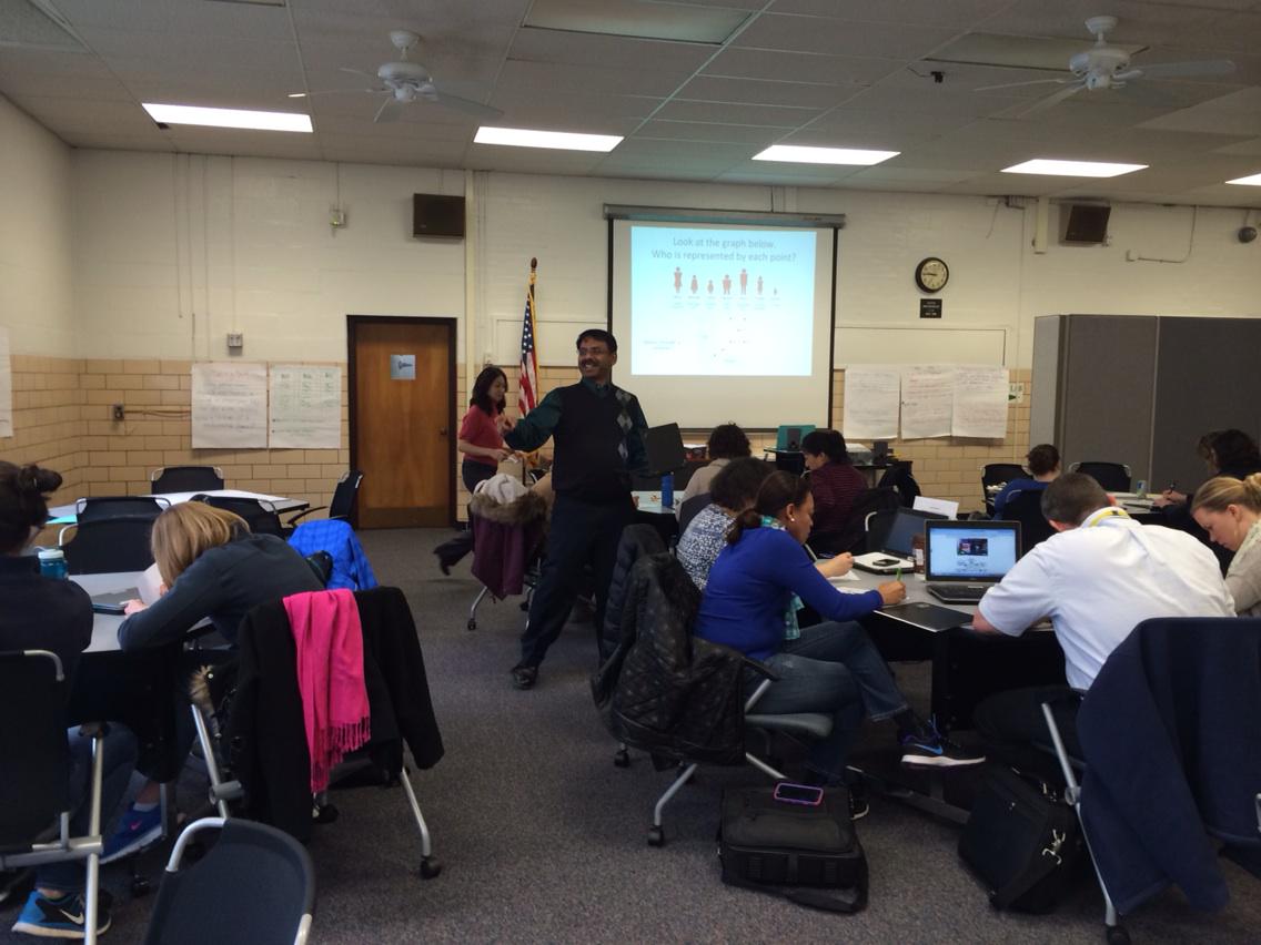 mcgoogie's tweet photo. Padhu and Jennifer exploring Modeling in Mathematics #aapthinks http://t.co/u9y6h5UUUH