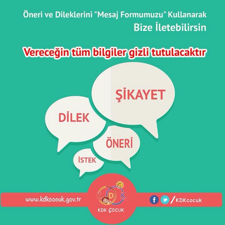Çocuklar; öneri ve dileklerinizi "mesaj formumuzu" kullanarak bize iletebilirsiniz.
