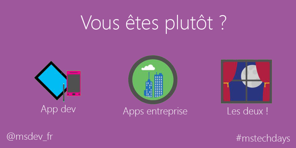 msdev_fr's tweet image. Choisissez :) #devlife #mstechdays #programmerproblem